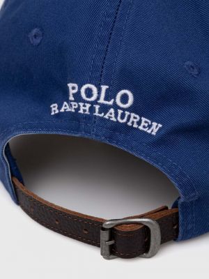 Bavlněná kšiltovka s aplikacemi Polo Ralph Lauren modrá