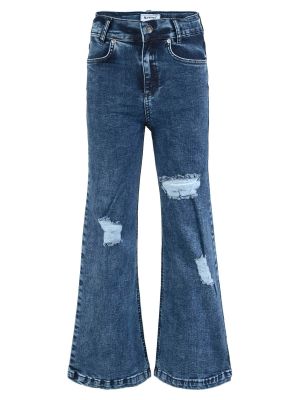 Bavlnené obnosené džínsy na zips Blue Effect - modrá