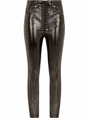 Krajkové šněrovací kalhoty skinny fit Dolce & Gabbana černé