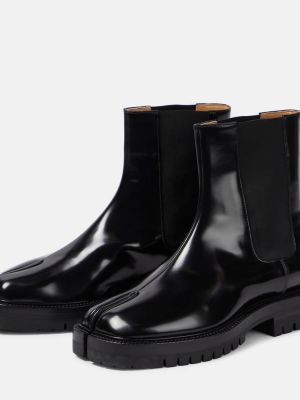 Leder ankle boots Maison Margiela schwarz