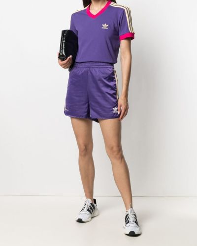 Camiseta con escote v Adidas violeta