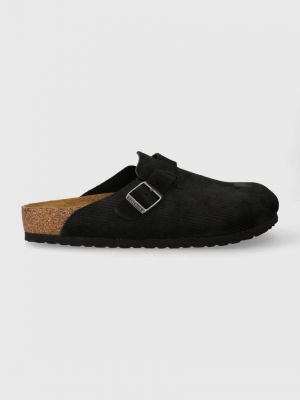 Semišové pantofle Birkenstock černé