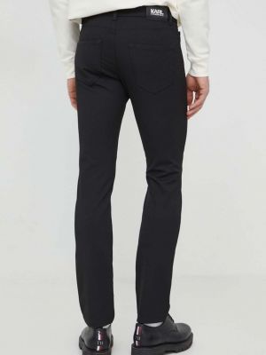 Jednobarevné kalhoty Karl Lagerfeld černé