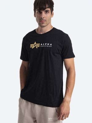 Pamučna majica Alpha Industries crna