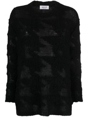Pulover iz žakarda Aviù črna