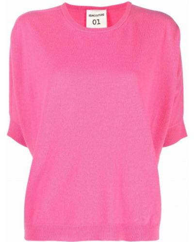 Jersey manga corta de tela jersey Semicouture rosa