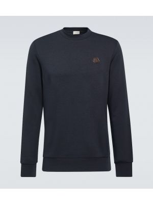 Jersey sweatshirt aus baumwoll Moncler blau