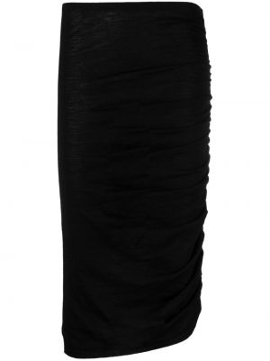 Vlnená midi sukňa z merina Isabel Marant čierna