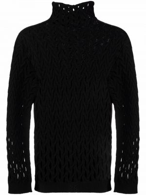 Sweter z siateczką Valentino czarny