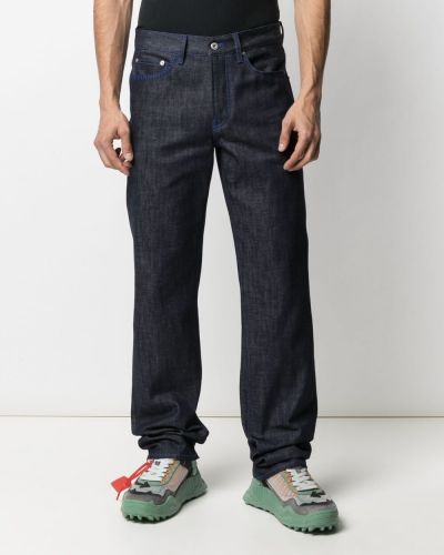 Proste jeansy z nadrukiem Marcelo Burlon County Of Milan niebieskie