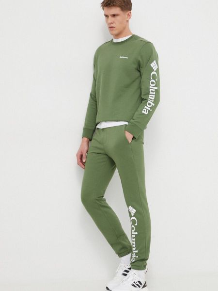 Spodnie sportowe z nadrukiem Columbia zielone