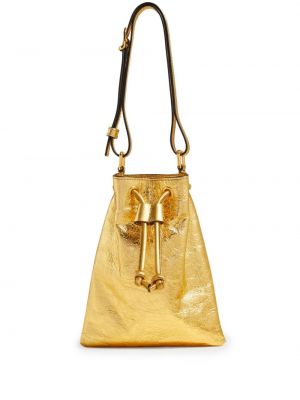 Δερμάτινη τσάντα ώμου Khaite χρυσό