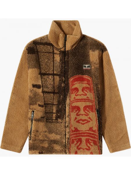 Жаккардовая флисовая куртка Napapijri коричневая