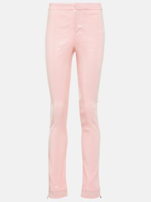 Kelnės su blizgučiais slim fit Rotate Birger Christensen rožinė