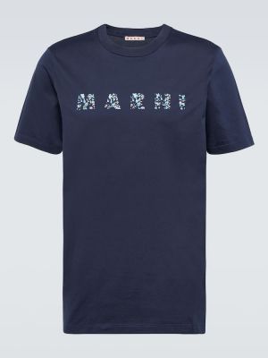 Памучна тениска от джърси Marni черно