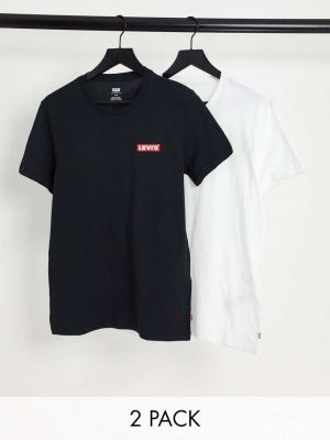 Комплект из двух футболок Levi's белого/черного цвета с логотипом babytab