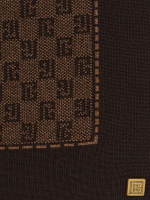 Echarpe en tricot à imprimé Balmain marron