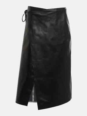 Kožená sukňa Vetements čierna
