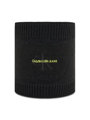 Odsevni pleten šal Calvin Klein Jeans črna
