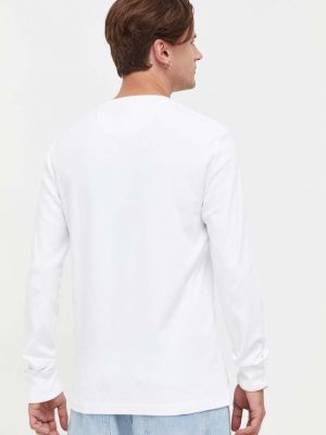 Tricou cu mânecă lungă din bumbac Superdry alb