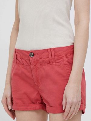 Bavlněné džínové šortky Pepe Jeans červené