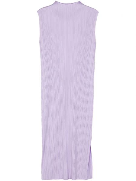 Plisuotas tiesi suknele Pleats Please Issey Miyake violetinė