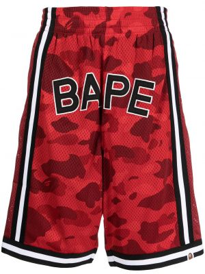 Pantalones cortos deportivos de malla A Bathing Ape® rojo