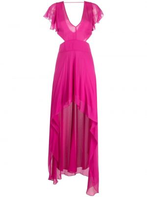 Sifon hosszú ruha Patrizia Pepe rózsaszín