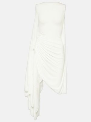 Drapírozott aszimmetrikus jersey ruha Alaïa fehér