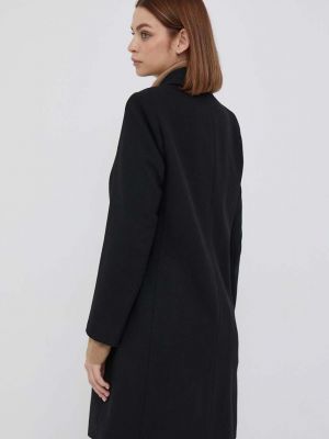 Vlněný kabát Sisley černý