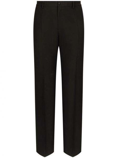Gyapjú egyenes szárú nadrág Dolce & Gabbana fekete