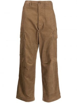 Pantalon cargo en velours côtelé avec applique Chocoolate marron