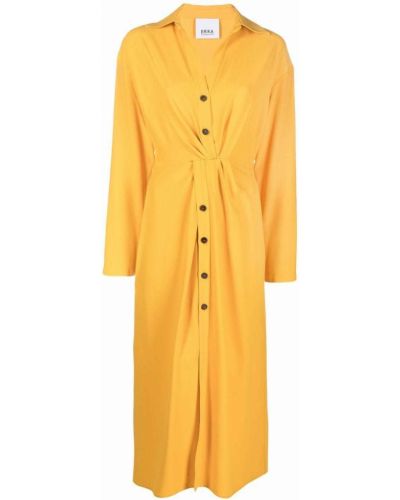 Vestido camisero manga larga Erika Cavallini amarillo