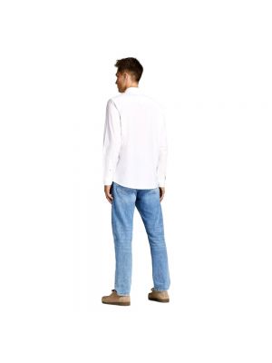 Camisa slim fit de algodón Jack & Jones blanco