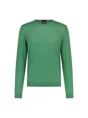 Sweter slim fit Hugo Boss zielony
