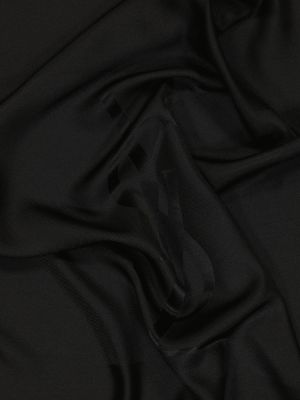 Fular de mătase din jacard Saint Laurent negru