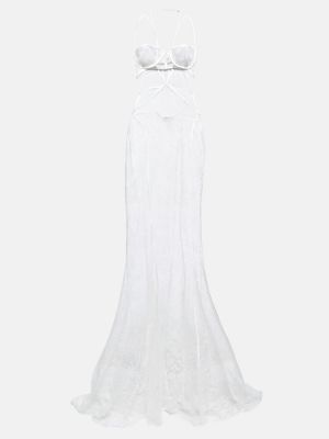 Μάξι φόρεμα με δαντέλα Nensi Dojaka λευκό