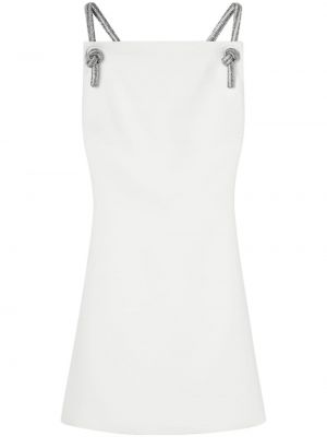 Коктейлна рокля с кристали Versace бяло
