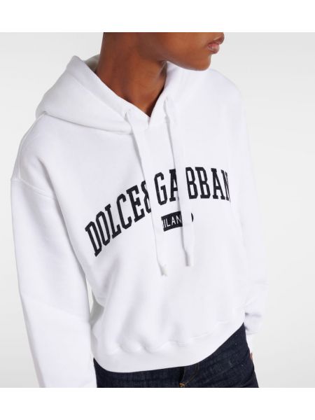 Pamuklu hoodie Dolce&gabbana beyaz