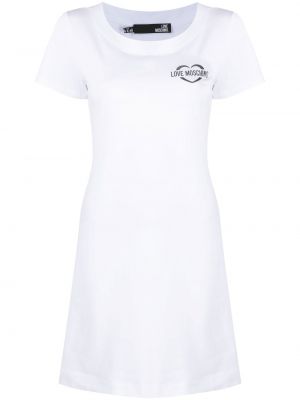 Мини рокля с принт Love Moschino бяло