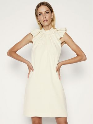 Коктейлна рокля от креп Victoria Victoria Beckham бяло