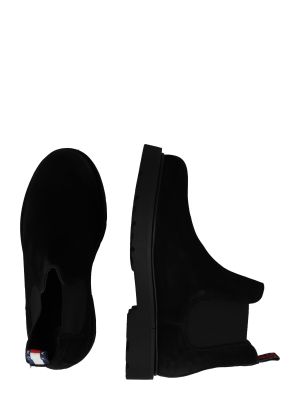 Čizme od brušene kože Tommy Jeans crna