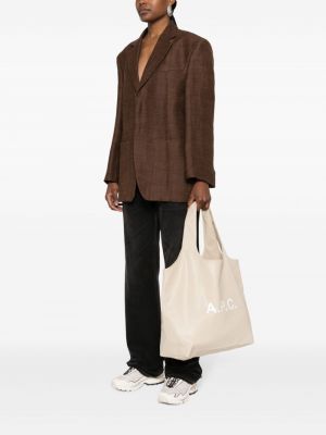 Shopper kabelka s potiskem A.p.c. bílá