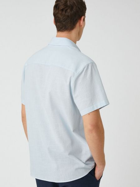 Хлопковая рубашка с коротким рукавом Koton синяя