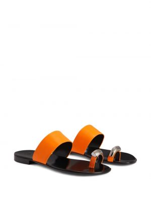 Dabīgās ādas sandales bez papēžiem Giuseppe Zanotti oranžs