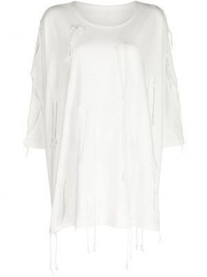 Bavlnené obnosené tričko Y's biela