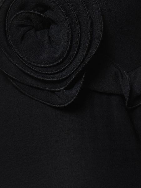 Robe mi-longue à fleurs en jersey Magda Butrym noir