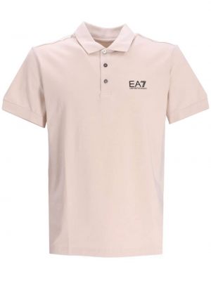Pamut pólóing nyomtatás Ea7 Emporio Armani rózsaszín