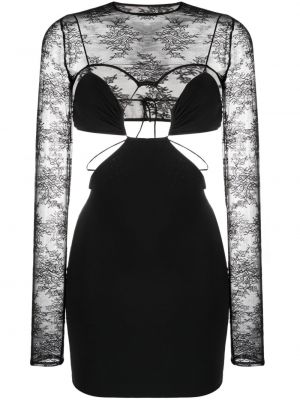 Κοκτέιλ φόρεμα με δαντέλα Amazuìn μαύρο