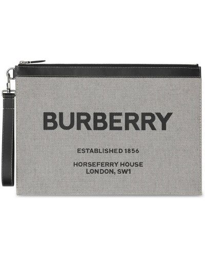 Bolso clutch con estampado Burberry negro